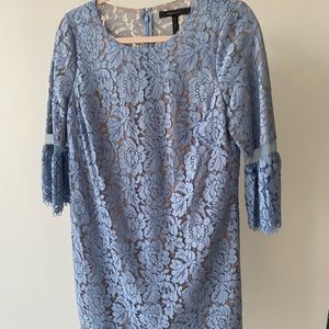 BCBGMaxAzria light blue lace midi dress
